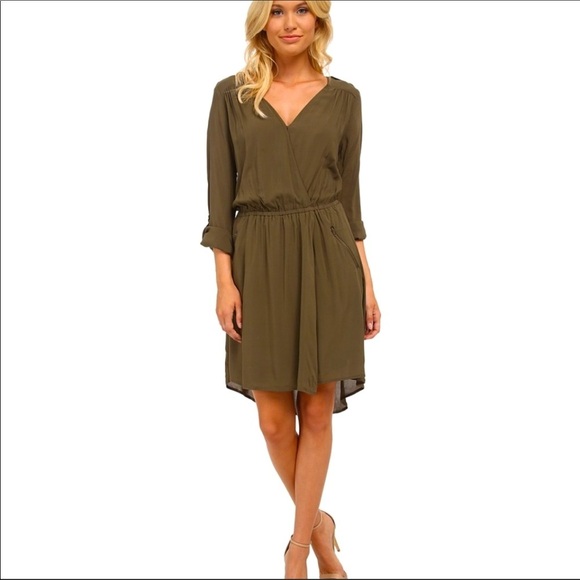 Splendid Dresses & Skirts - Splendid olive green faux wrap dress